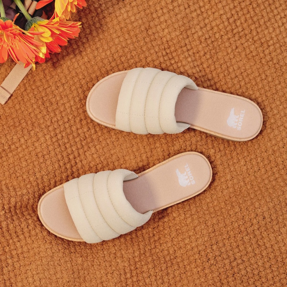 Sorel Women's Ella lll Slide Sandals | Honey White | Size 8.5